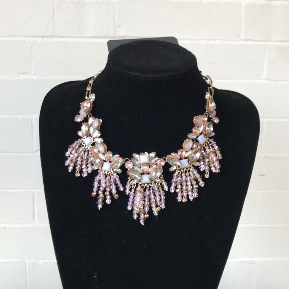 Pastel crystal statement necklace